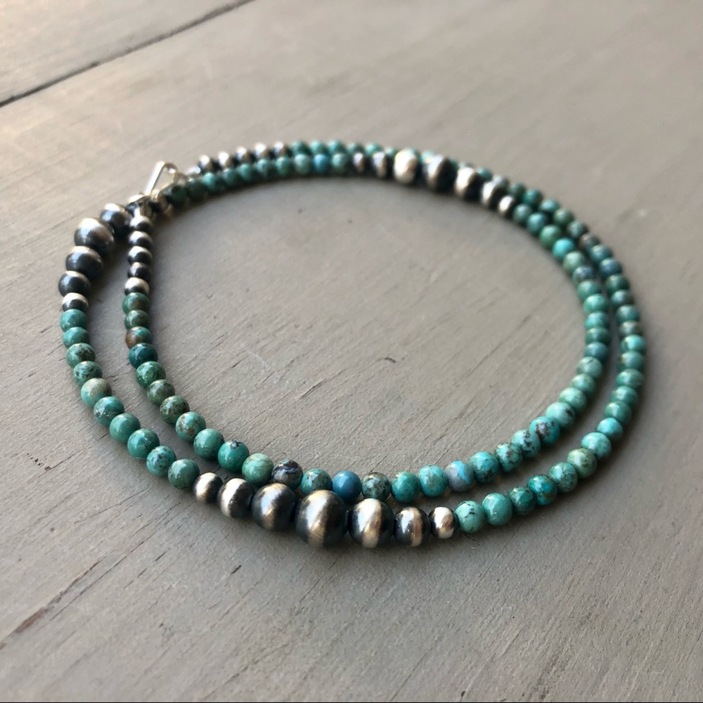 Kingman Turquoise Desert Pearl Necklace 20 Inches